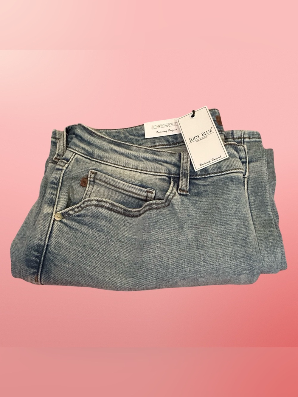 NWT! JUDY BLUE,WIDE CROP MED. BLUE JEANS IN PLUS SIZE 18W. MID RISE,FINISHED HEM - Picture 10 of 16